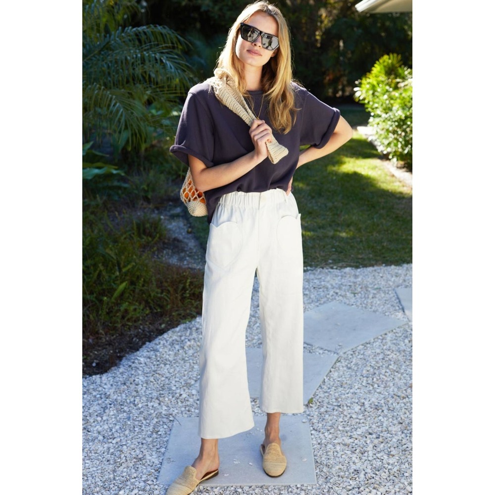 Emerson Fry Babas Pant Heart Pockets Ivory Hemp Organic Made in USA